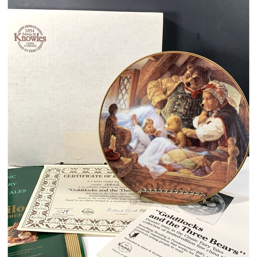 Edwin M Knowles Goldilocks Three Bears Plate # 1894G Classic Fairy Tales Series